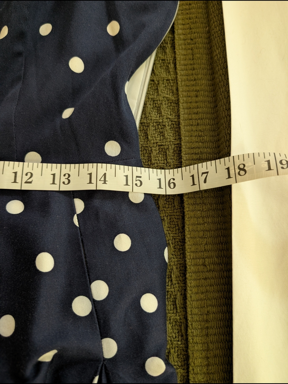 Anne Klein Navy and White Polka Dot Sleeveless Midi Dress - Picture 5 of 6
